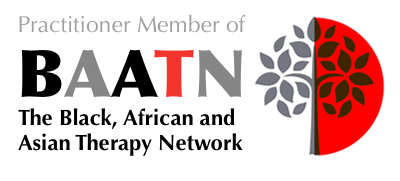 BAATN Practitioner Member badge — Veena is a Practitioner Member of the Black, African and Asian Therapy Network